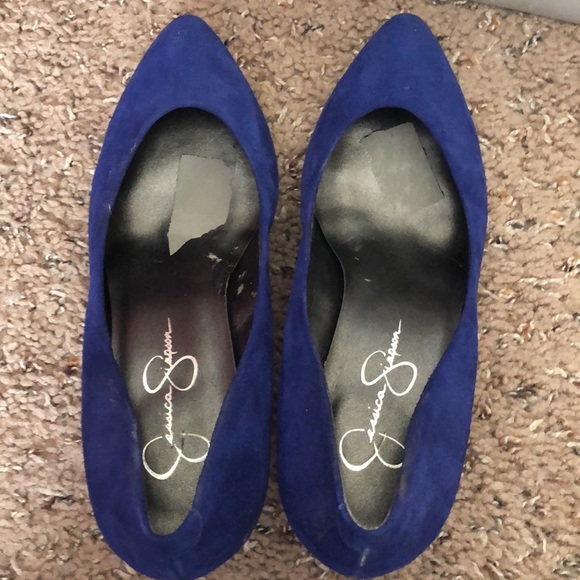 Jessica Simpson Blue Suede Pumps - Picture 2 of 7